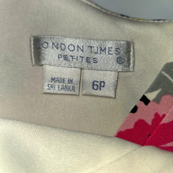 London Times 6P 6 P Floral Women's Sleeveless Sun Dress Petite Size Small S PS - Picture 3 of 6